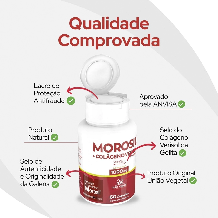 Morosil + Colágeno Verisol + Vitamina C 1000mg 60 Cápsulas - Imagem 2